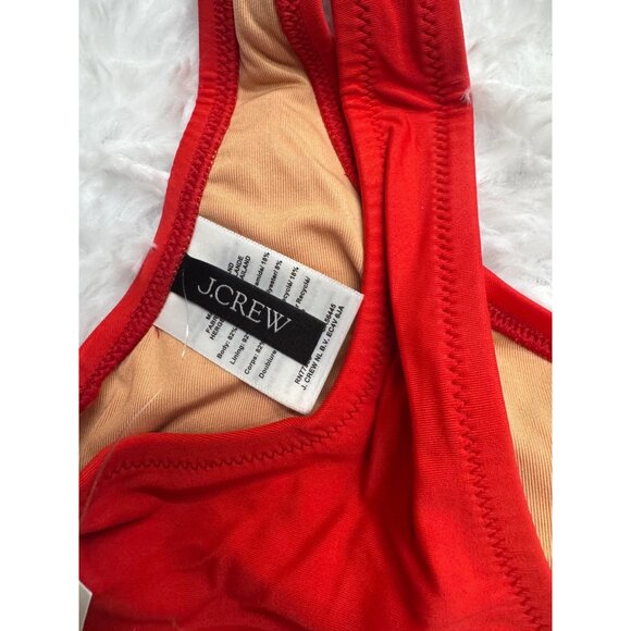 J.Crew Red Bikini Top Adjustable Back Lined Heritage Scoop Neck Bikini Top Large - Picture 7 of 10